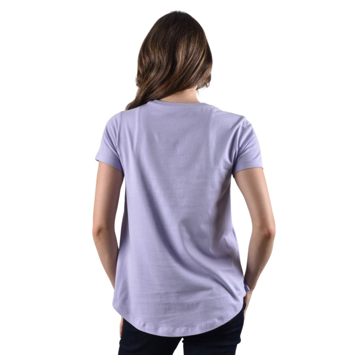 Giordano Women's Cotton Jersey Crew Neck Logo Print Tee - Premium Print Tee