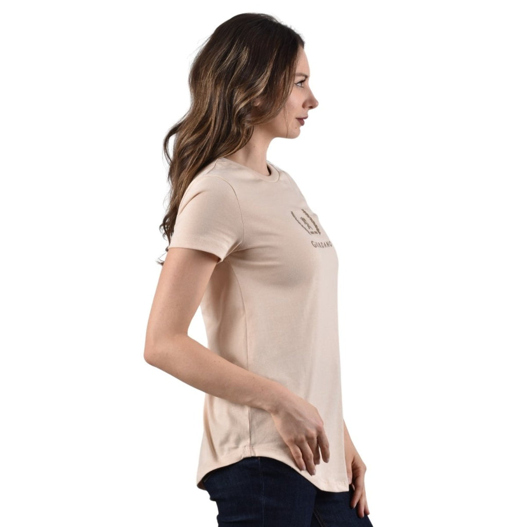 Giordano Women's Cotton Jersey Crew Neck Logo Print Tee - Premium Print Tee