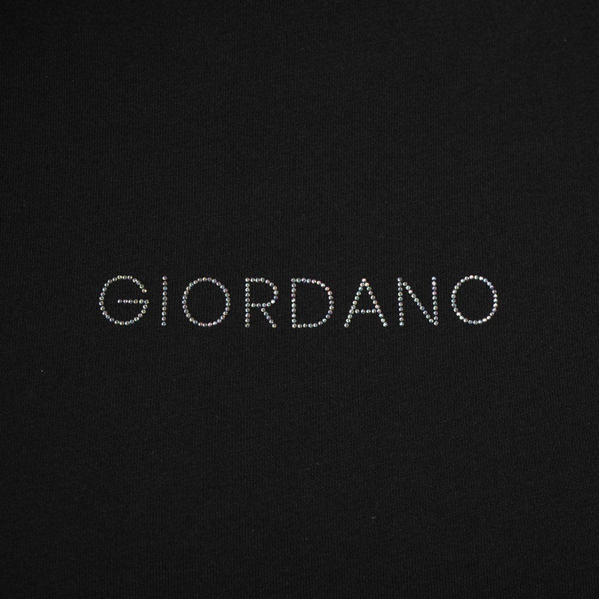 Giordano Women's Cotton Jersey Crewneck Short-Sleeve Comfort Fit Signature Print Tee - Premium Print Tee