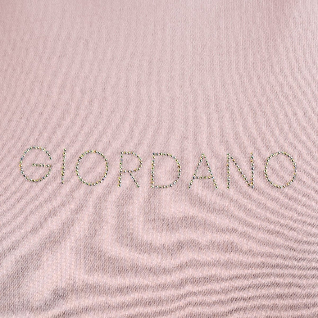 Giordano Women's Cotton Jersey Crewneck Short-Sleeve Comfort Fit Signature Print Tee - Premium Print Tee