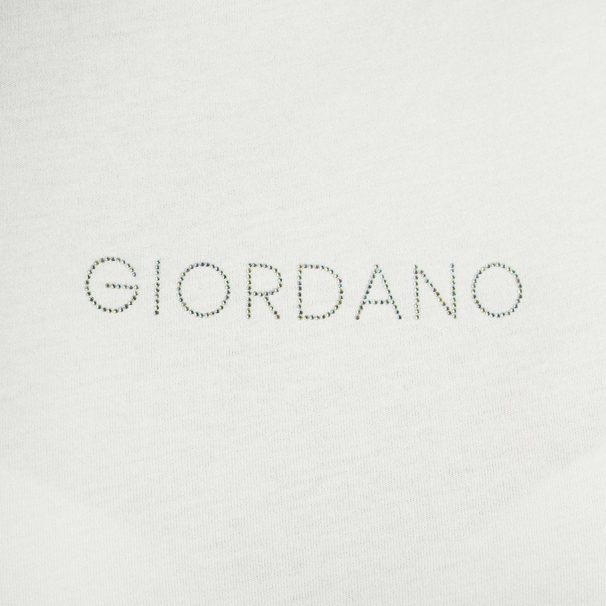 Giordano Women's Cotton Jersey Crewneck Short-Sleeve Comfort Fit Signature Print Tee - Premium Print Tee