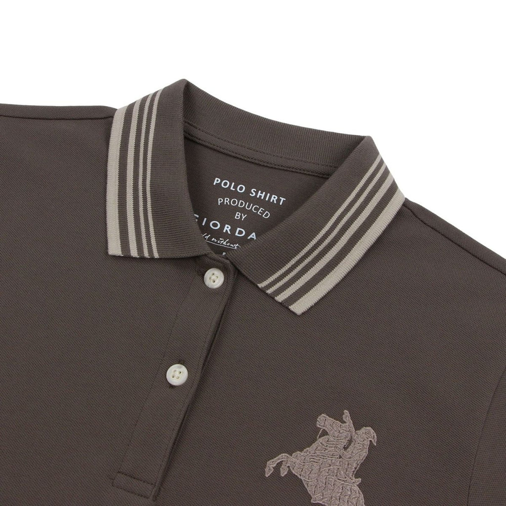 Giordano Women’s Cotton Slim Pique Polo with Napoleon Embroidery - first_variant_option_2 Premium Polo for Giordano