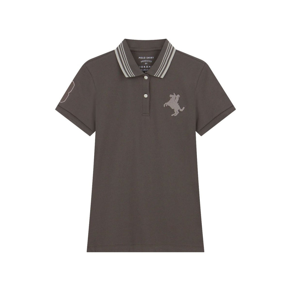 Giordano Women’s Cotton Slim Pique Polo with Napoleon Embroidery - first_variant_option_2 Premium Polo for Giordano