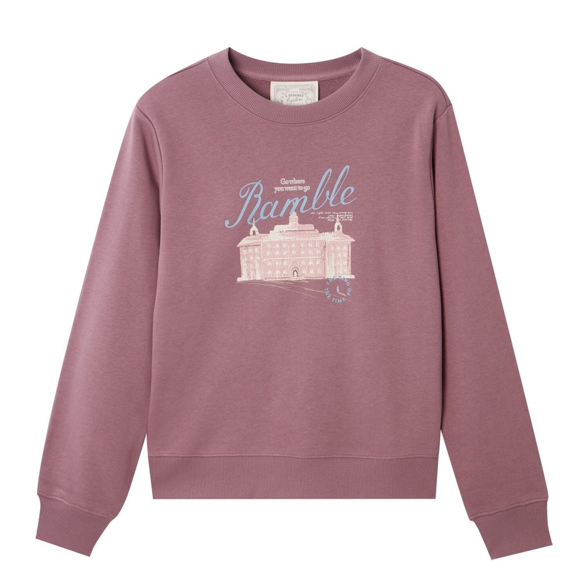 Giordano Women's Crew Neck Long Sleeve Boyfriend Fit Print Sweatshirt - Life Is A Journey Collection - Premium Sweatshirts