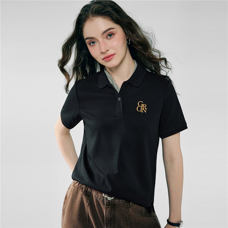 Giordano Women’s Embroidered Cotton Liquid Touch Polo - first_variant_option_2 Premium Polo for Giordano