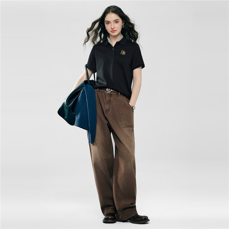 Giordano Women’s Embroidered Cotton Liquid Touch Polo - first_variant_option_2 Premium Polo for Giordano