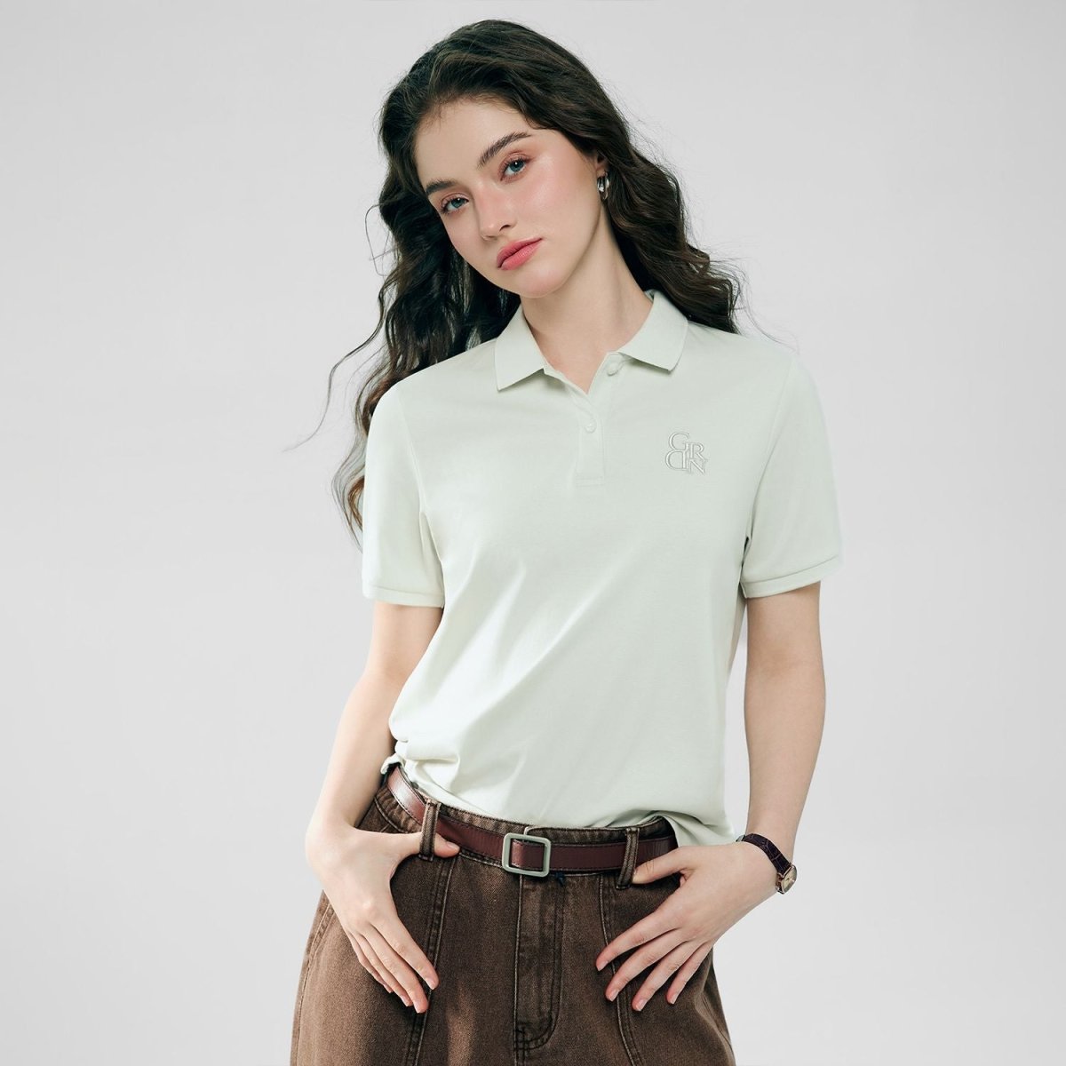 Giordano Women’s Embroidered Cotton Liquid Touch Polo - Premium Polo