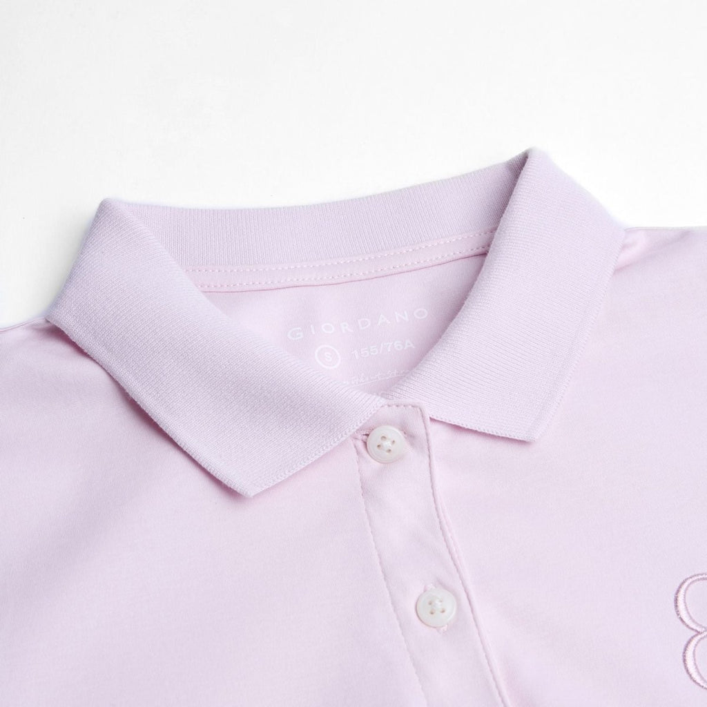 Giordano Women’s Embroidered Cotton Liquid Touch Polo - Premium Polo