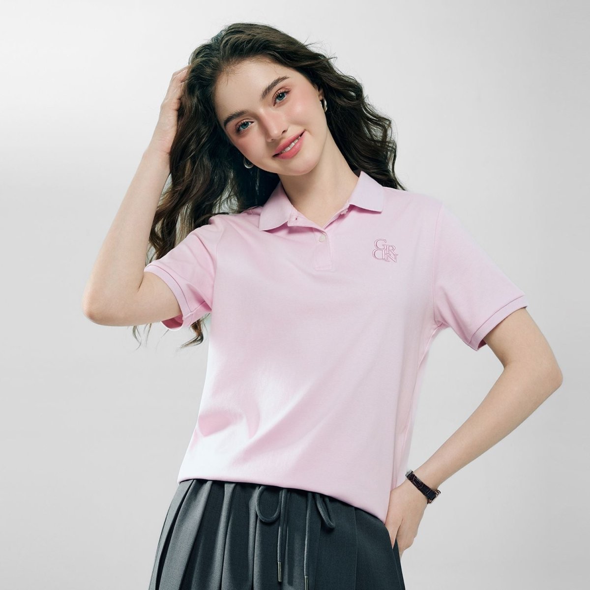 Giordano Women’s Embroidered Cotton Liquid Touch Polo - Premium Polo