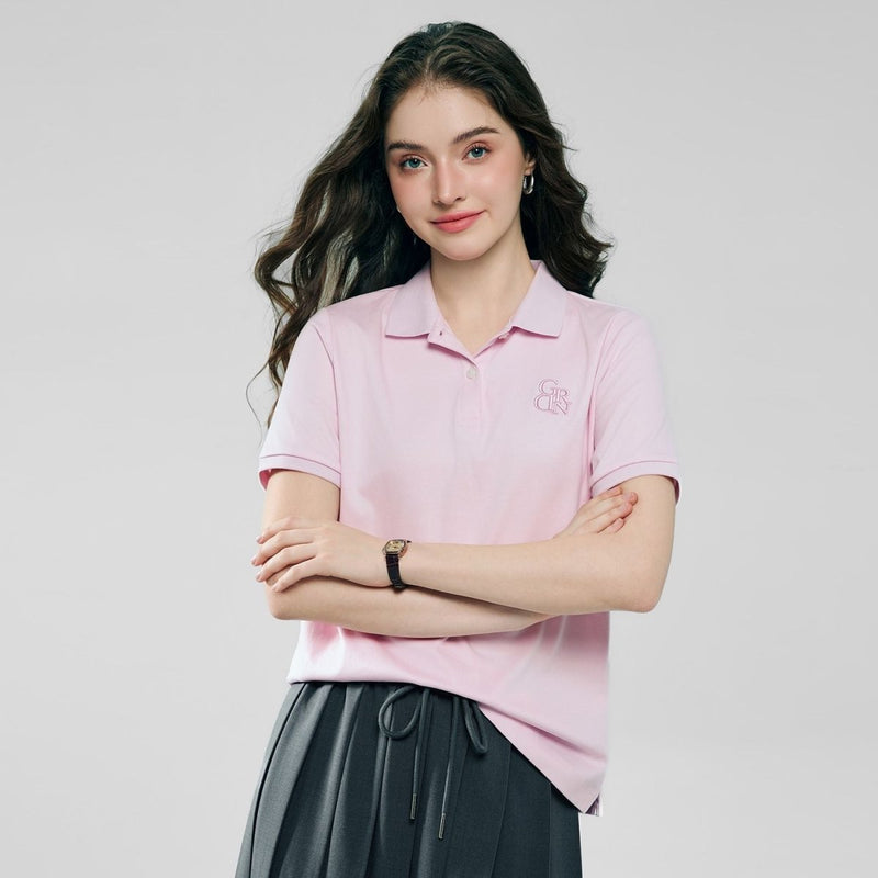 Giordano Women’s Embroidered Cotton Liquid Touch Polo - Premium Polo