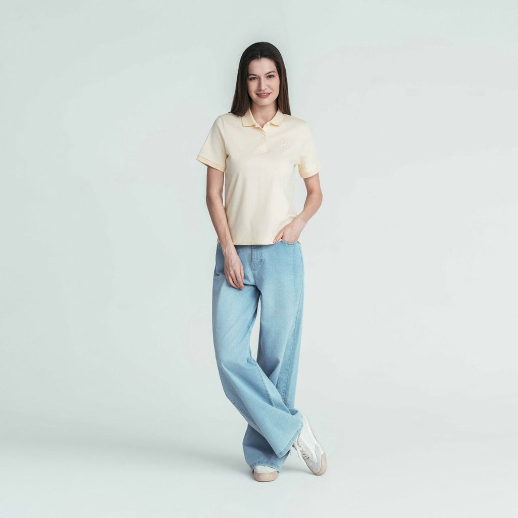 Giordano Women’s Embroidered Cotton Liquid Touch Polo - Premium Polo
