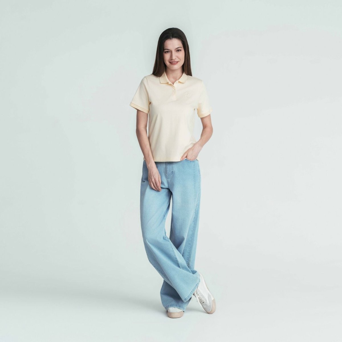 Giordano Women’s Embroidered Cotton Liquid Touch Polo - Premium Polo