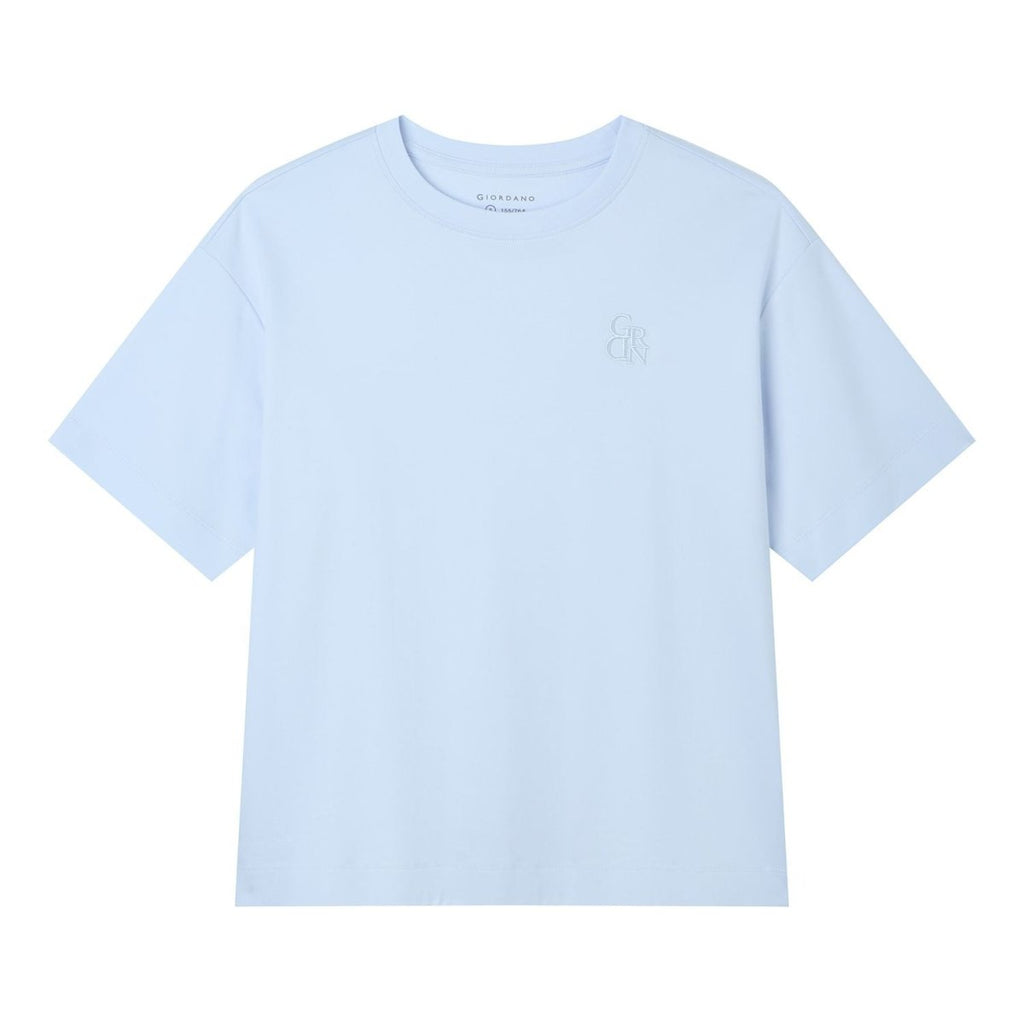 Giordano Women’s Embroidered Cotton Liquid Touch Tee - first_variant_option_2 Premium Tee for Giordano