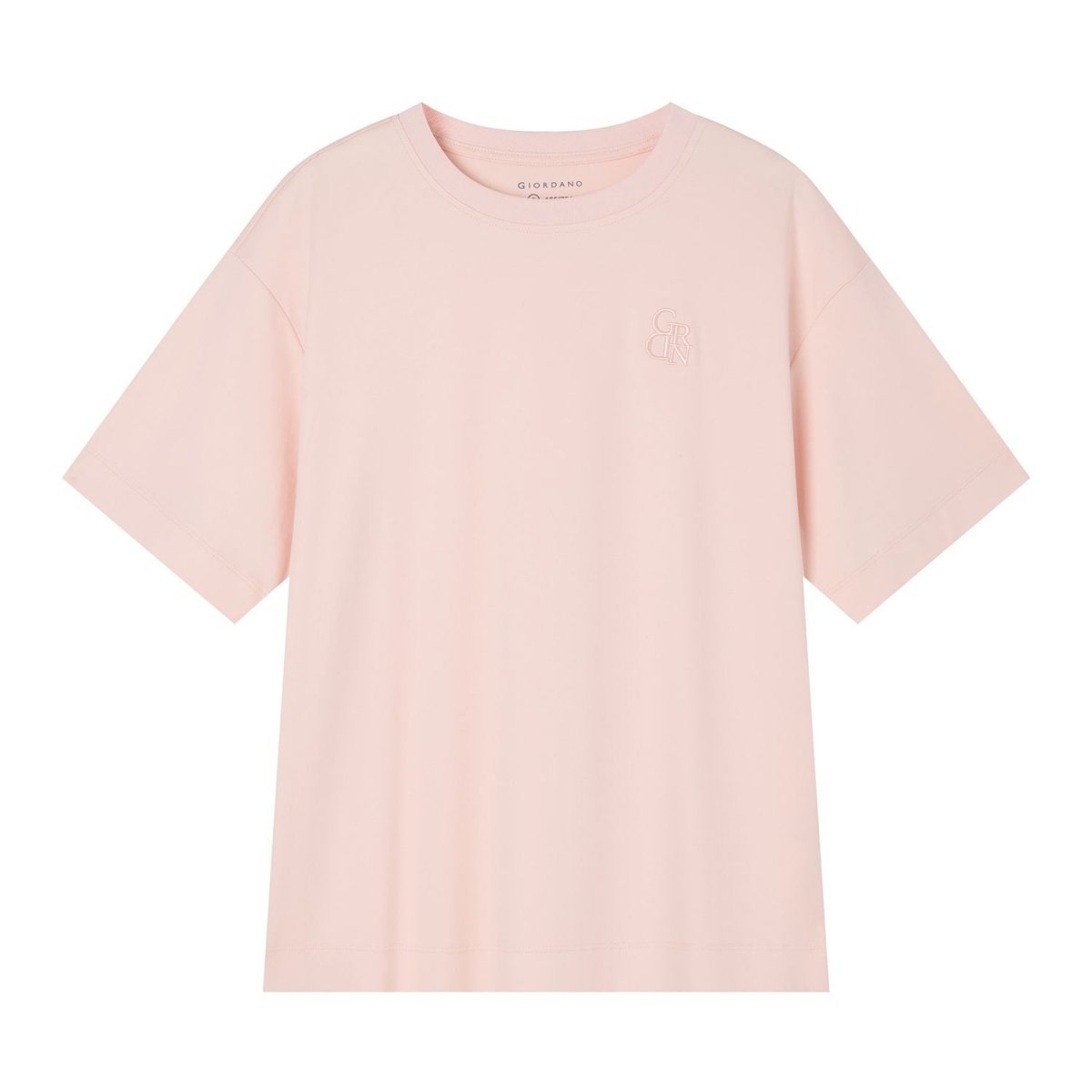 Giordano Women’s Embroidered Cotton Liquid Touch Tee - Premium Tee