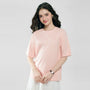 Giordano Women’s Embroidered Cotton Liquid Touch Tee - Premium Tee