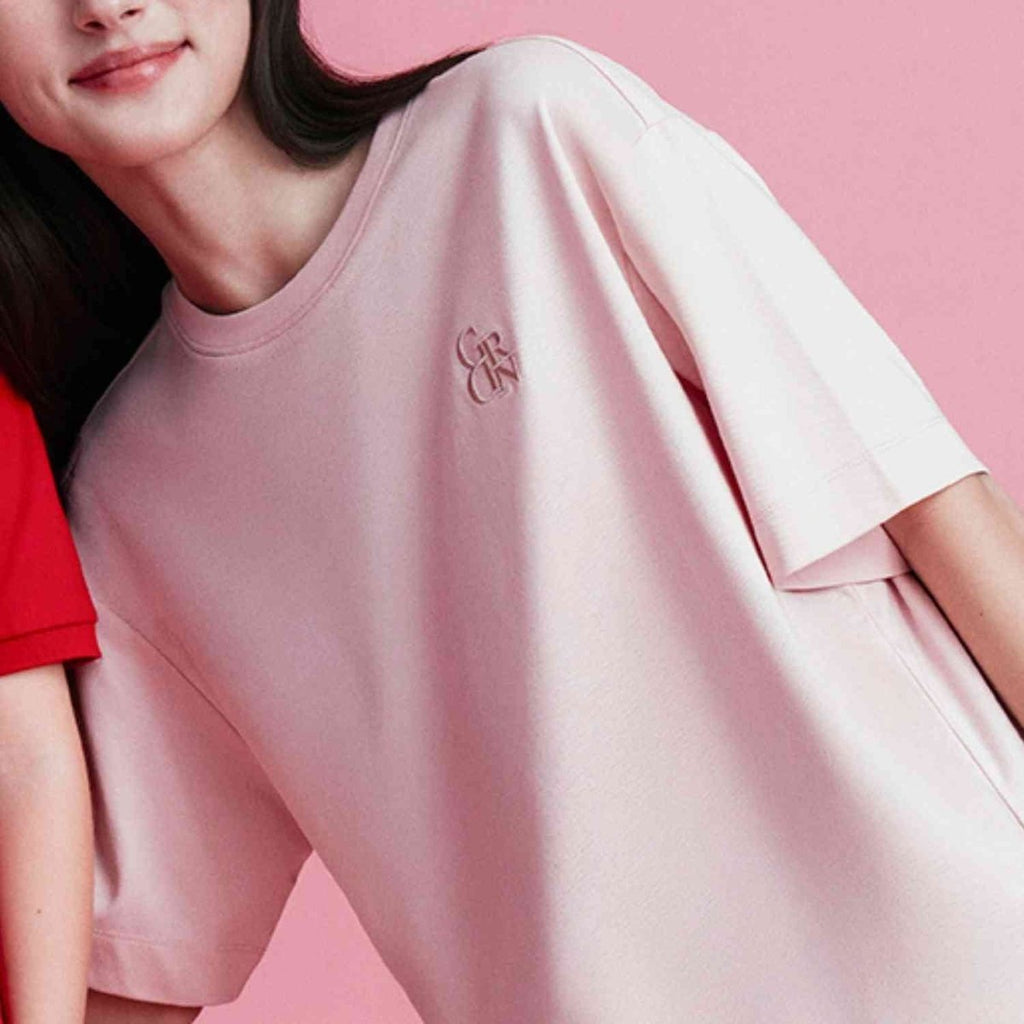 Giordano Women’s Embroidered Cotton Liquid Touch Tee - Premium Tee
