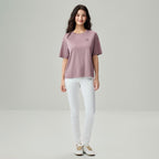 Giordano Women’s Embroidered Cotton Liquid Touch Tee - Premium Tee