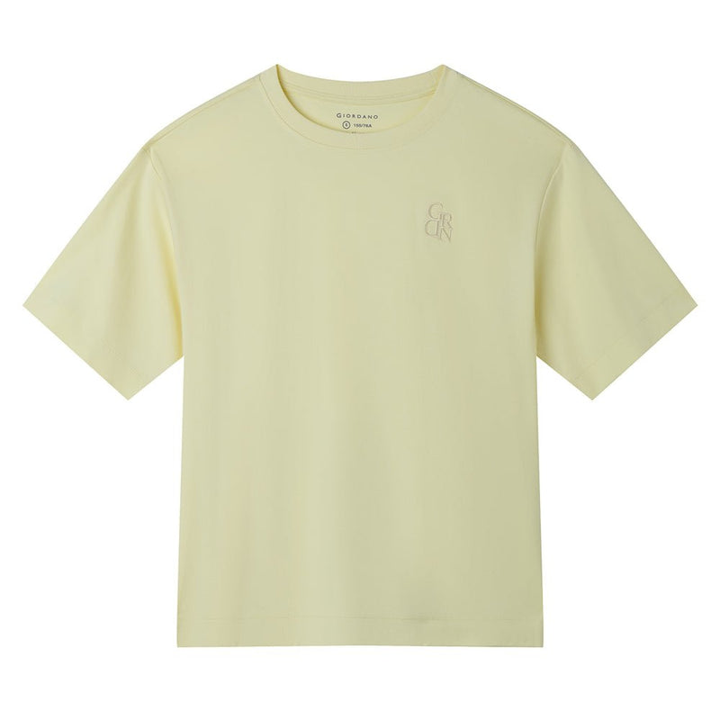 Giordano Women’s Embroidered Cotton Liquid Touch Tee - first_variant_option_2 Premium Tee for Giordano