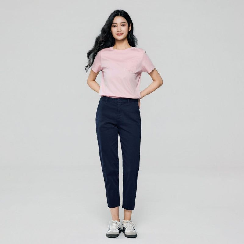 Giordano Women’s High-Waist Twill Regular Tapered Fit Pant - Premium Pants