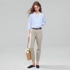 Giordano Women’s High - Waist Twill Regular Tapered Fit Pant - first_variant_option_2 Premium Pants for Giordano