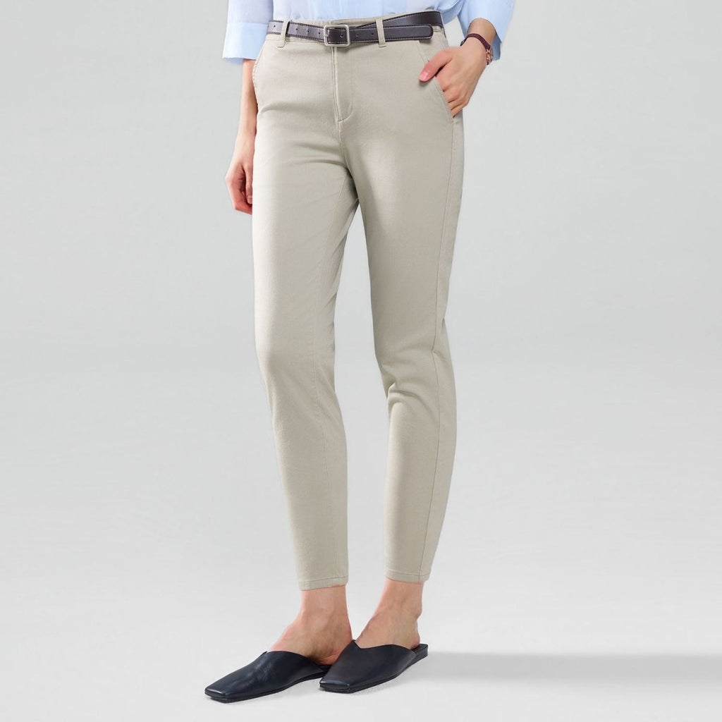 Giordano Women’s High - Waist Twill Regular Tapered Fit Pant - first_variant_option_2 Premium Pants for Giordano