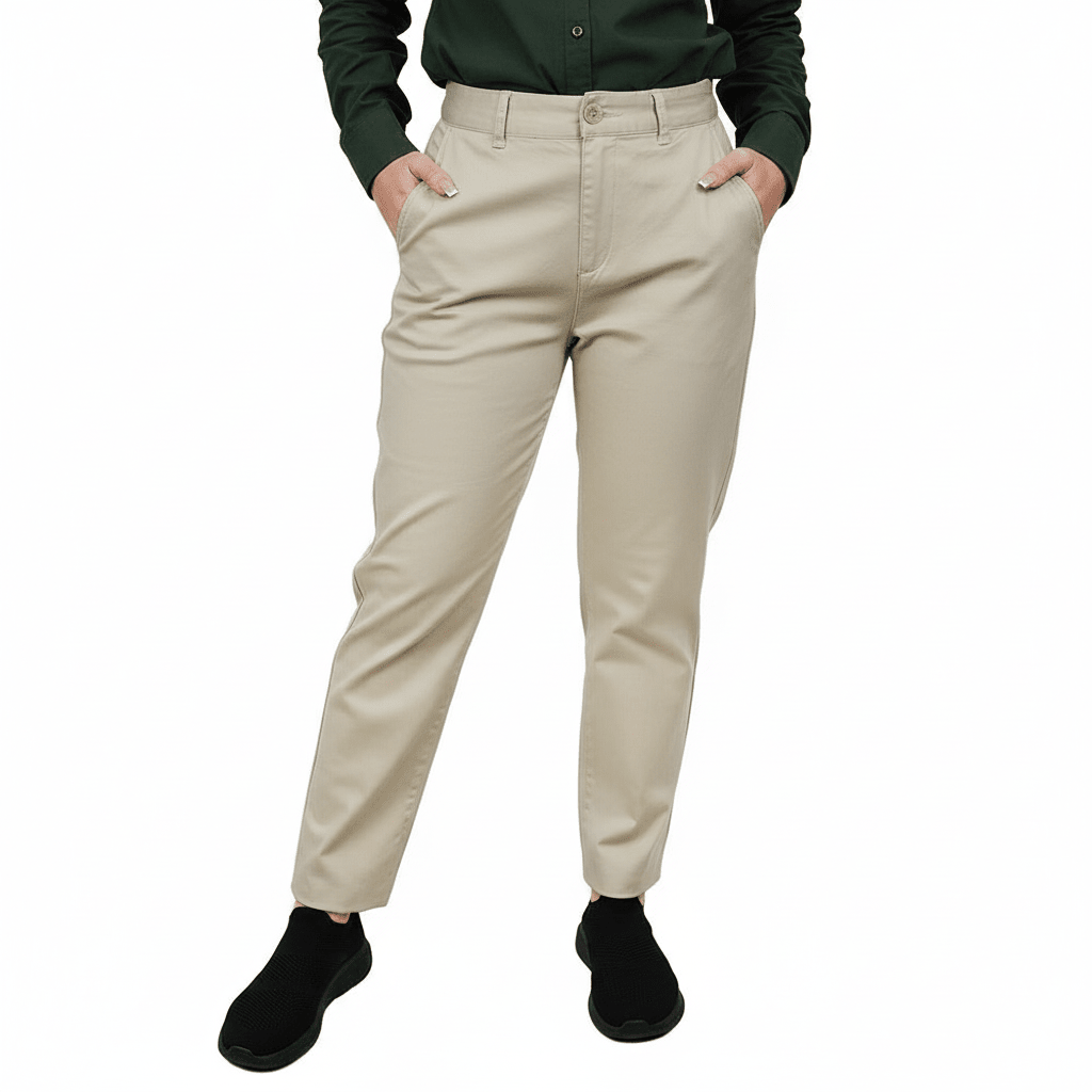 Giordano Women's High - Waist Twill Regular Tapered Fit Pant - first_variant_option_2 Premium Pants for Giordano
