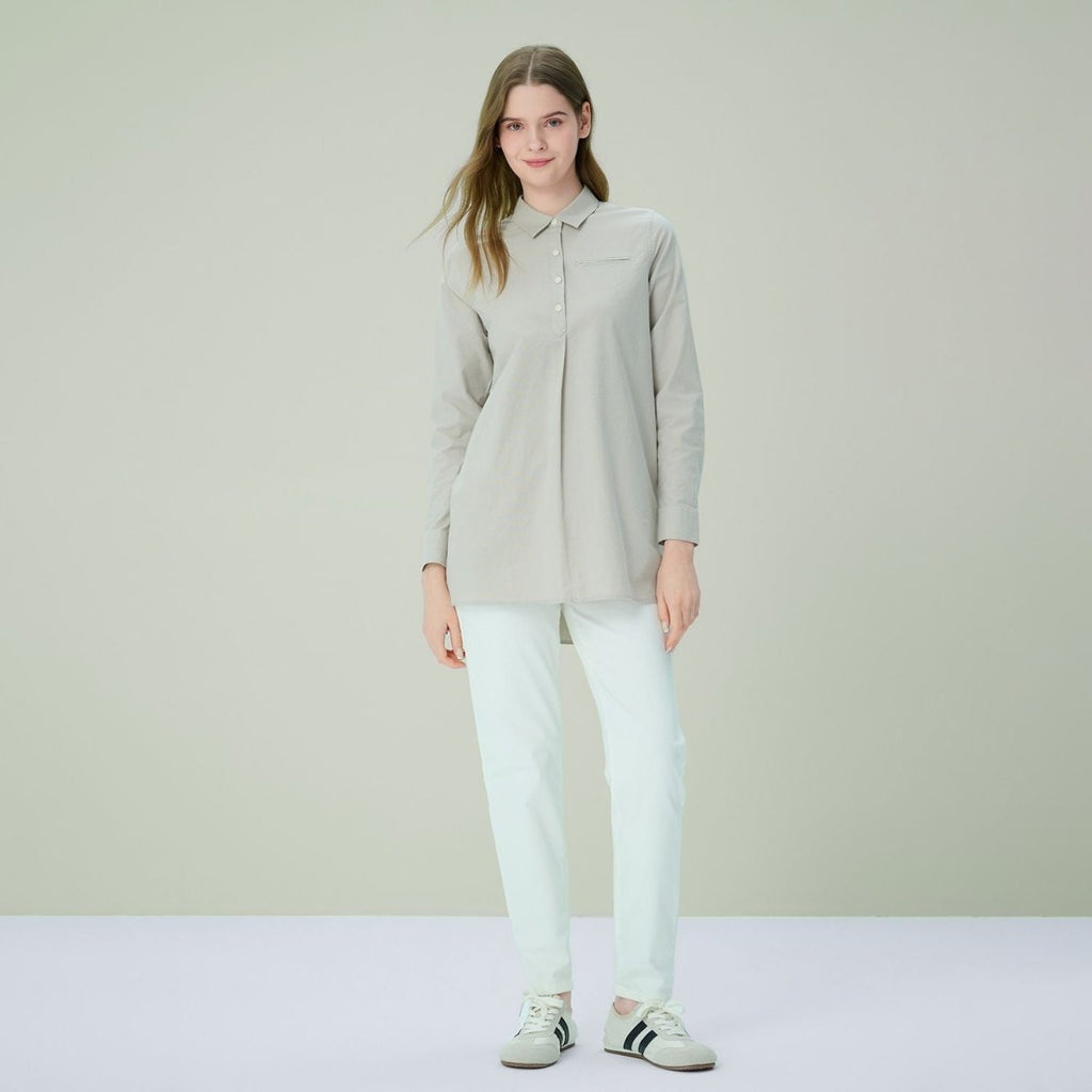 Giordano Women’s High - Waist Twill Regular Tapered Fit Pant - first_variant_option_2 Premium Pants for Giordano