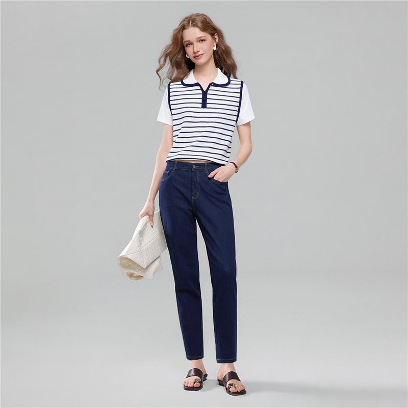 Giordano Women’S High - Waist Ultra Stretch Straight Denim Jeans - first_variant_option_2 Premium Jeans for Giordano