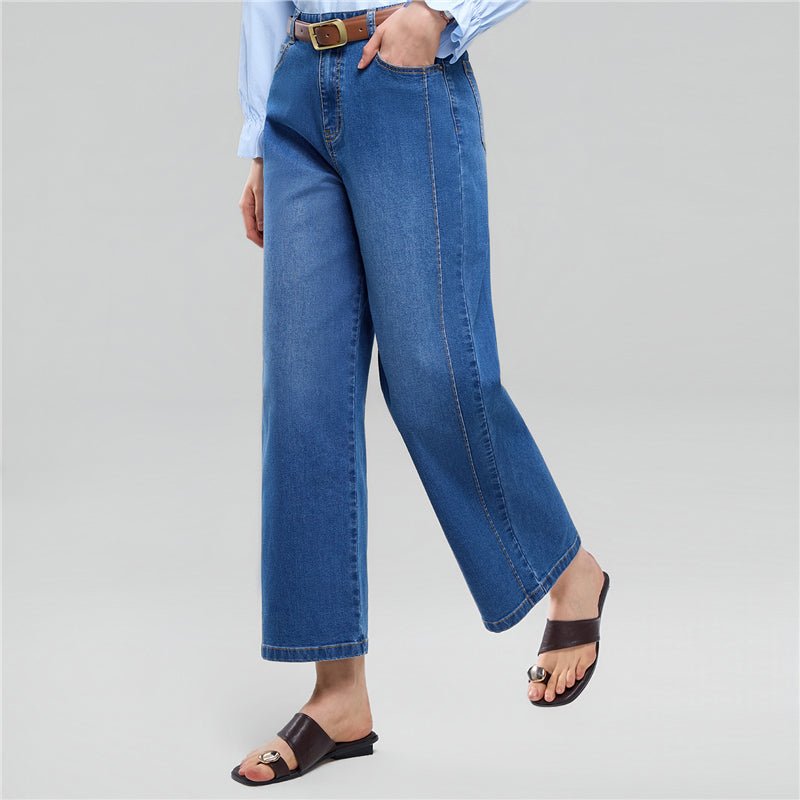 Giordano Women's High Waist Wide Leg Cool Jeans - first_variant_option_2 Premium Jeans for Giordano