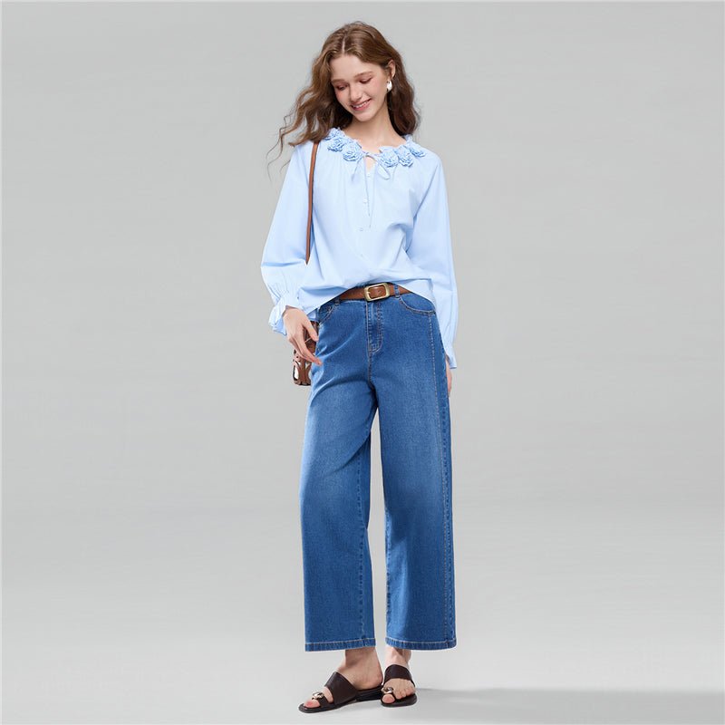 Giordano Women's High Waist Wide Leg Cool Jeans - first_variant_option_2 Premium Jeans for Giordano