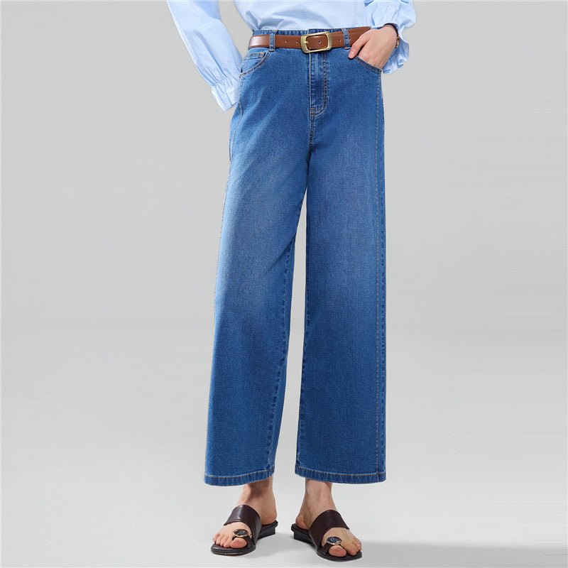 Giordano Women's High Waist Wide Leg Cool Jeans - first_variant_option_2 Premium Jeans for Giordano