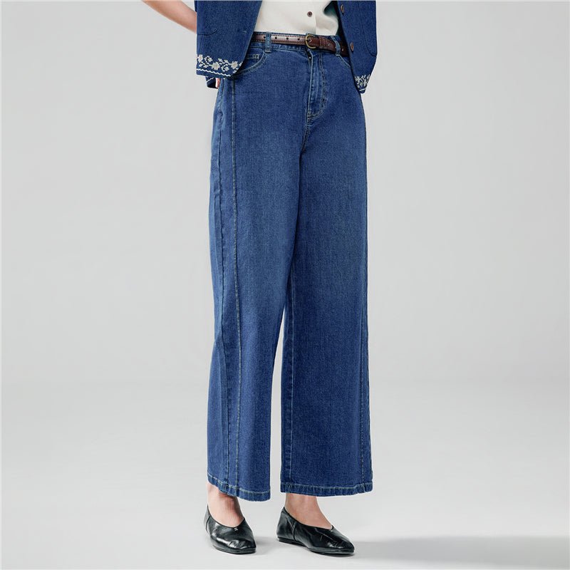 Giordano Women's High Waist Wide Leg Cool Jeans - first_variant_option_2 Premium Jeans for Giordano