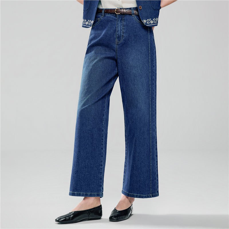 Giordano Women's High Waist Wide Leg Cool Jeans - first_variant_option_2 Premium Jeans for Giordano