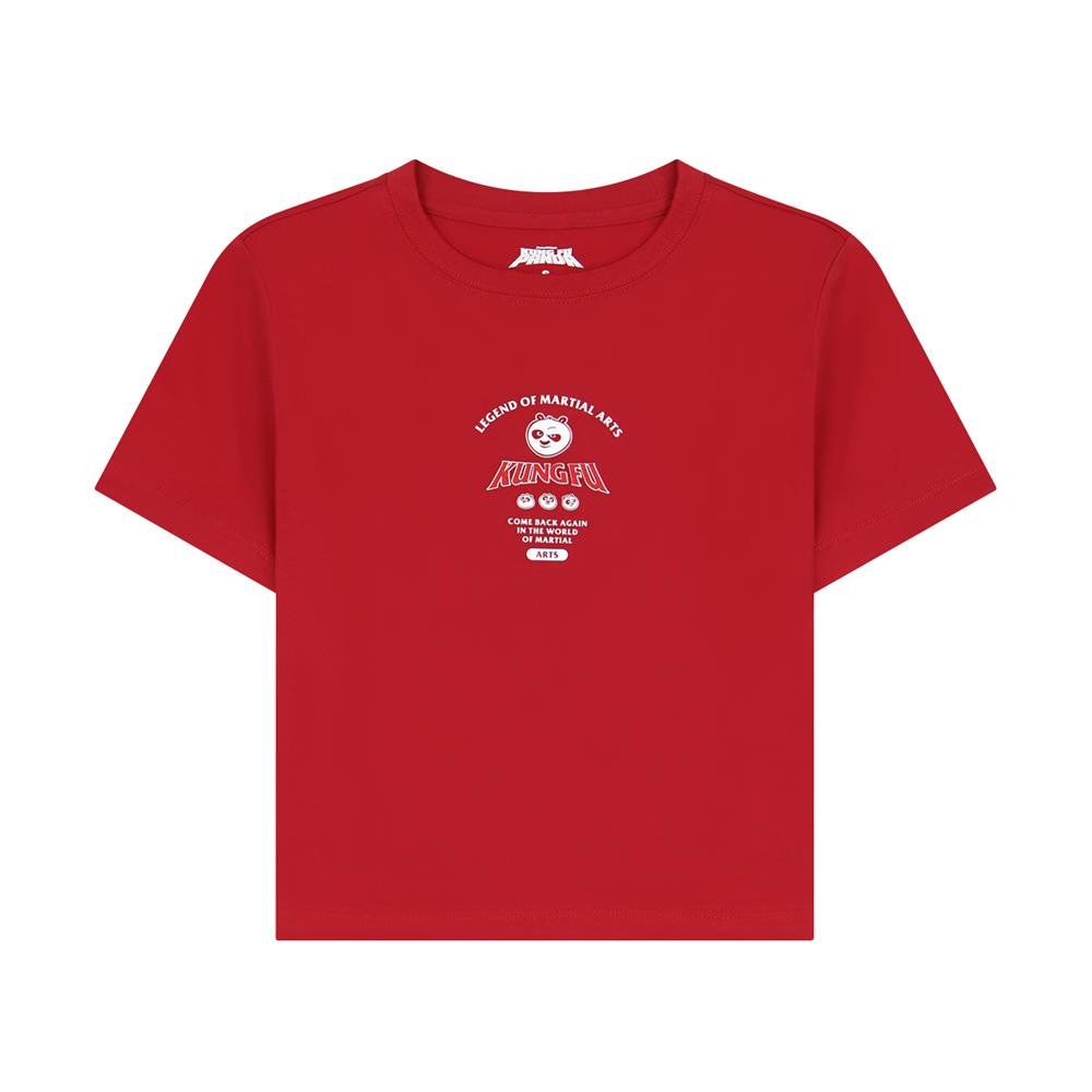 Giordano Women's Kung Fu Panda Crop Print Tee - Premium Print Tee