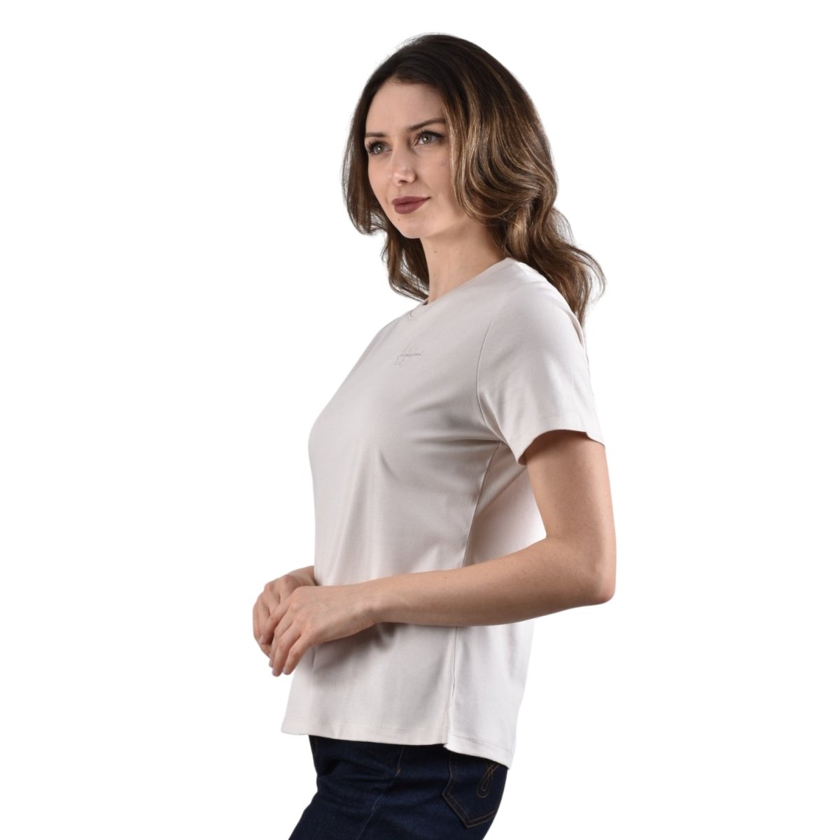 Giordano Women's Liquid Touch Comfort Fit Embroidery Tee - Premium Tee