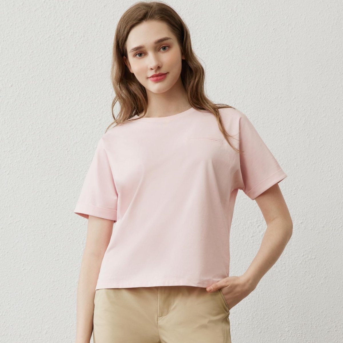 Giordano Women's Liquid Touch Comfort Fit Embroidery Tee - Premium Tee