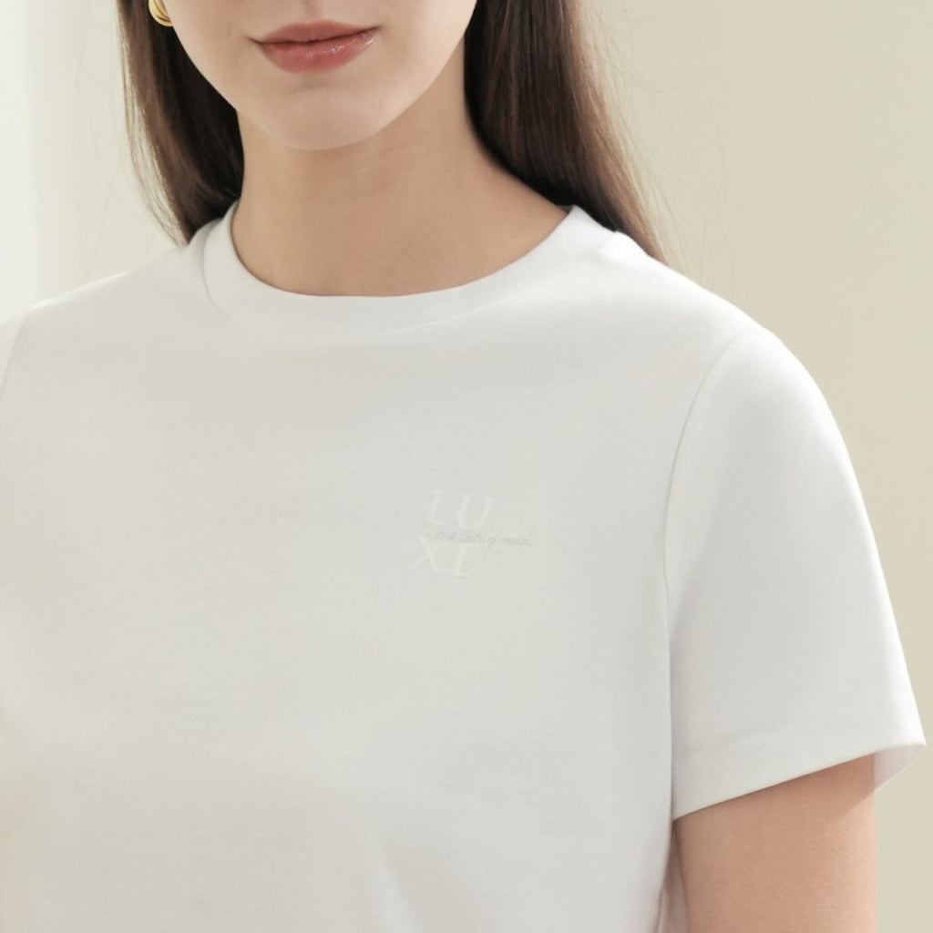 Giordano Women's Liquid Touch Comfort Fit Embroidery Tee - Premium Tee