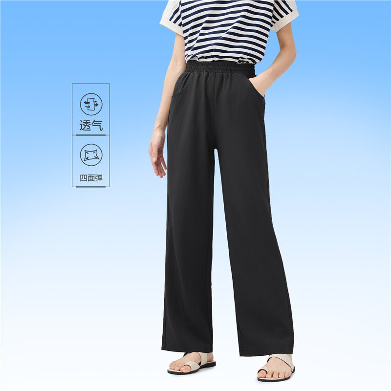 Giordano Women’s Mid - Rise Loose Fit Elastic Waist Pants | Online Exclusive - first_variant_option_2 Premium Pants for Giordano