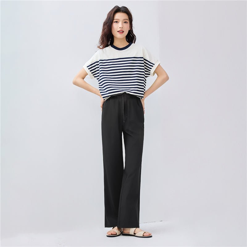 Giordano Women’s Mid - Rise Loose Fit Elastic Waist Pants | Online Exclusive - first_variant_option_2 Premium Pants for Giordano
