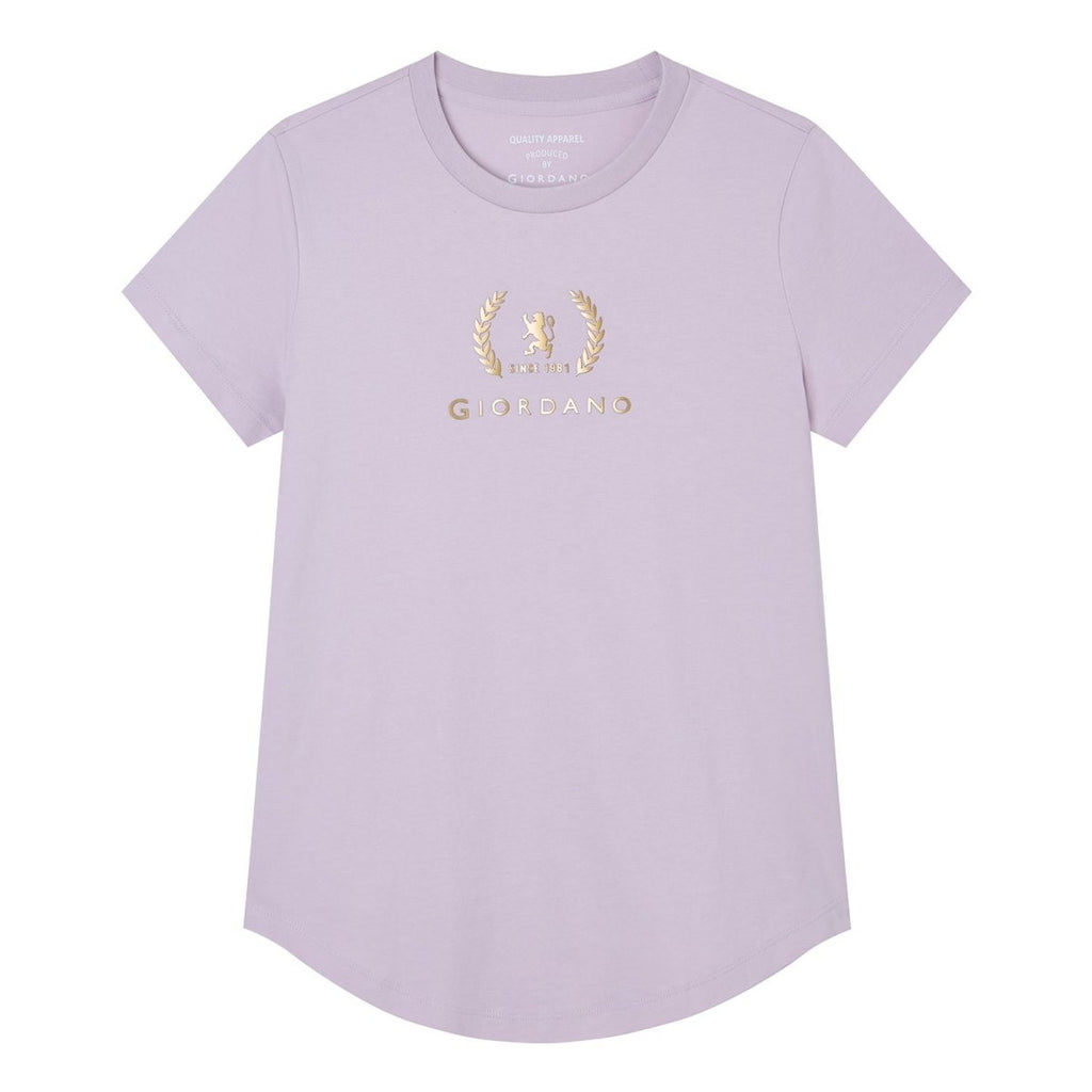 Giordano Women’s Regular Fit Cotton Crew Neck Printed Tee - first_variant_option_2 Premium Print Tee for Giordano