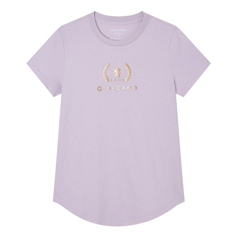 Giordano Women’s Regular Fit Cotton Crew Neck Printed Tee - first_variant_option_2 Premium Print Tee for Giordano