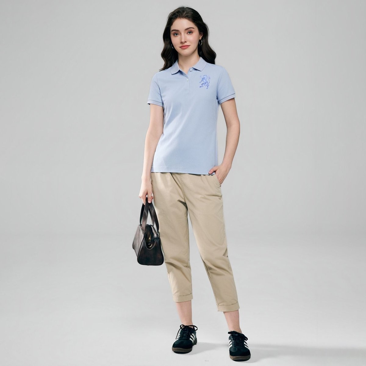 Giordano Women’s Slim Fit Embroidered 3D Lion Polo - Premium Polo