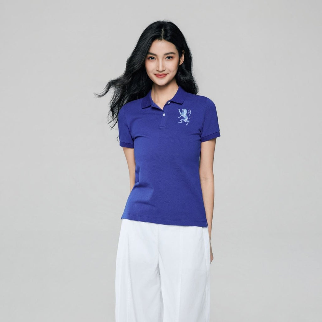 Giordano Women’s Slim Fit Embroidered 3D Lion Polo - Premium Polo