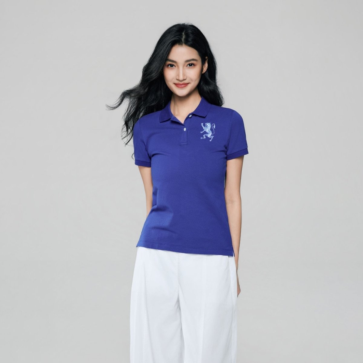 Giordano Women’s Slim Fit Embroidered 3D Lion Polo - Premium Polo
