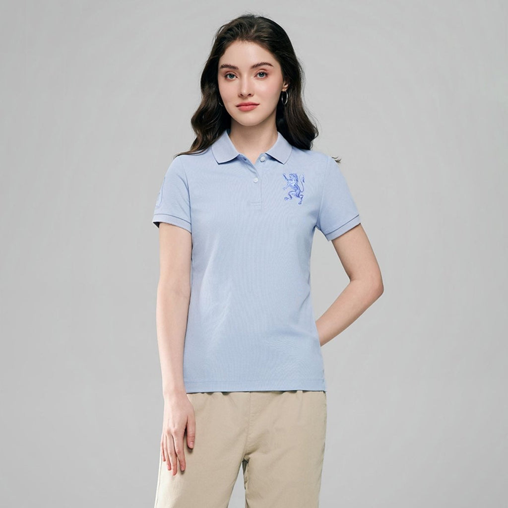 Giordano Women’s Slim Fit Embroidered 3D Lion Polo - Premium Polo