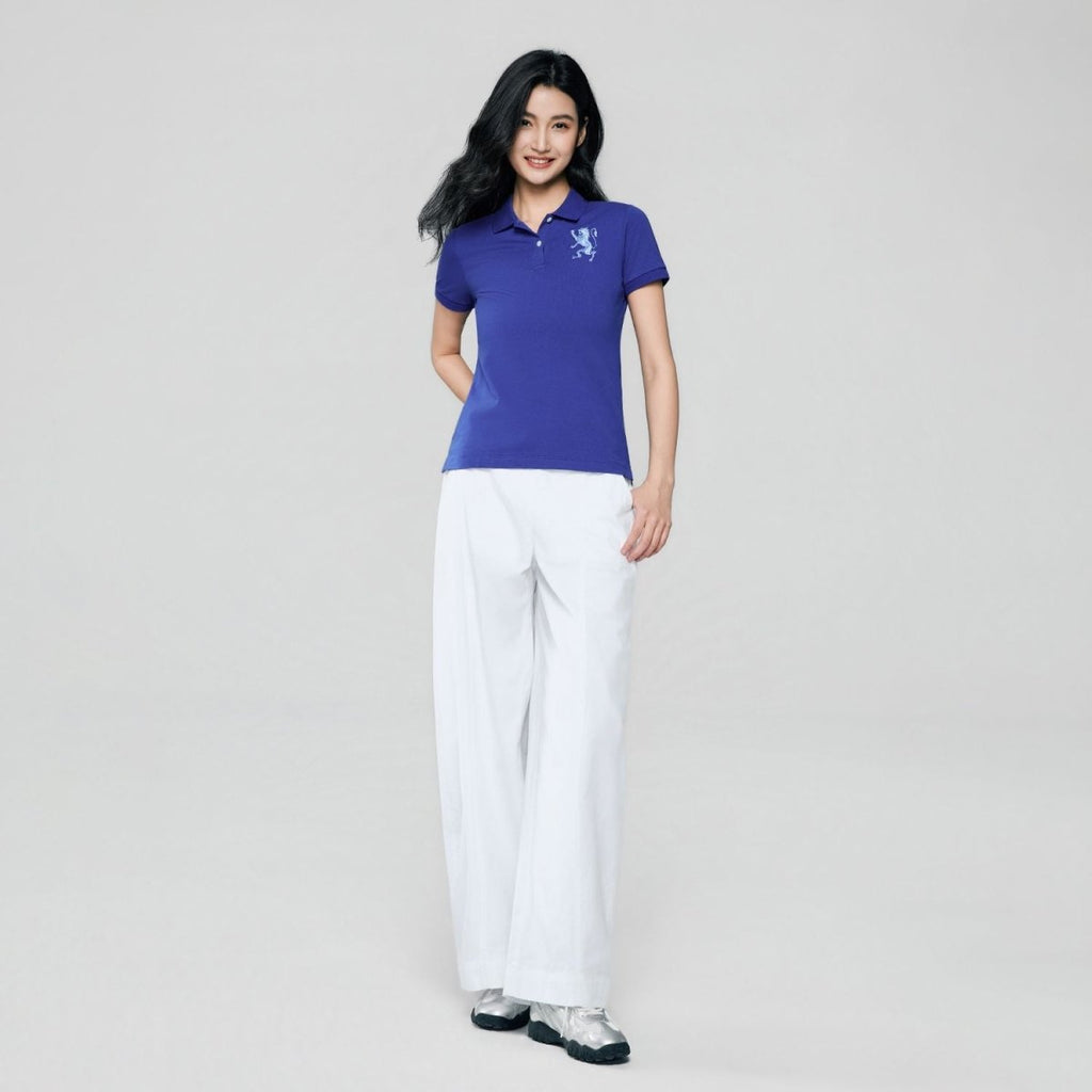 Giordano Women’s Slim Fit Embroidered 3D Lion Polo - Premium Polo