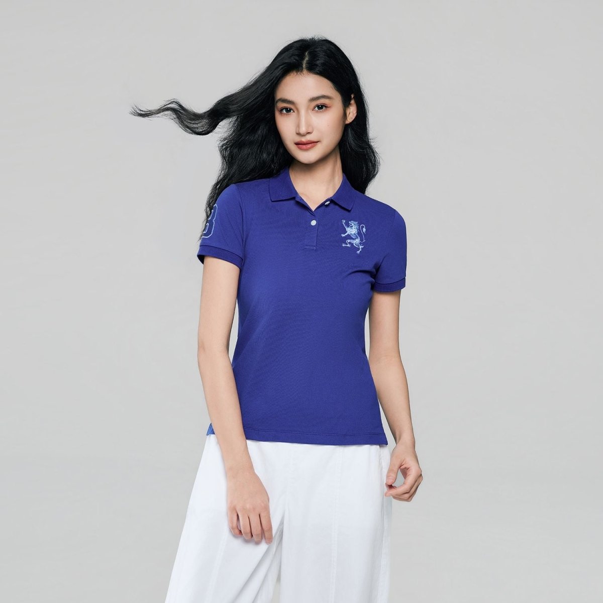 Giordano Women’s Slim Fit Embroidered 3D Lion Polo - Premium Polo