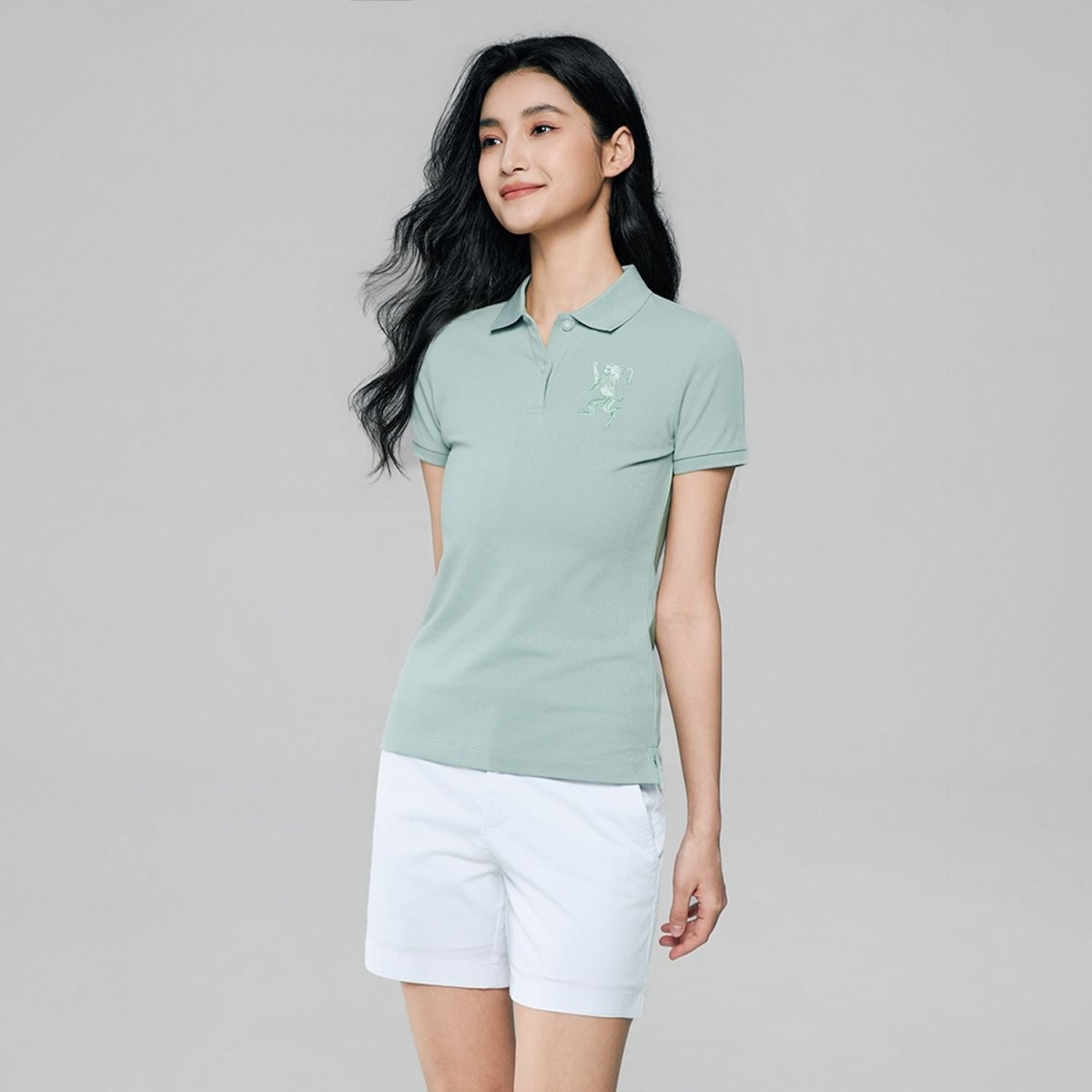 Giordano Women’s Slim Fit Embroidered 3D Lion Polo - Premium Polo