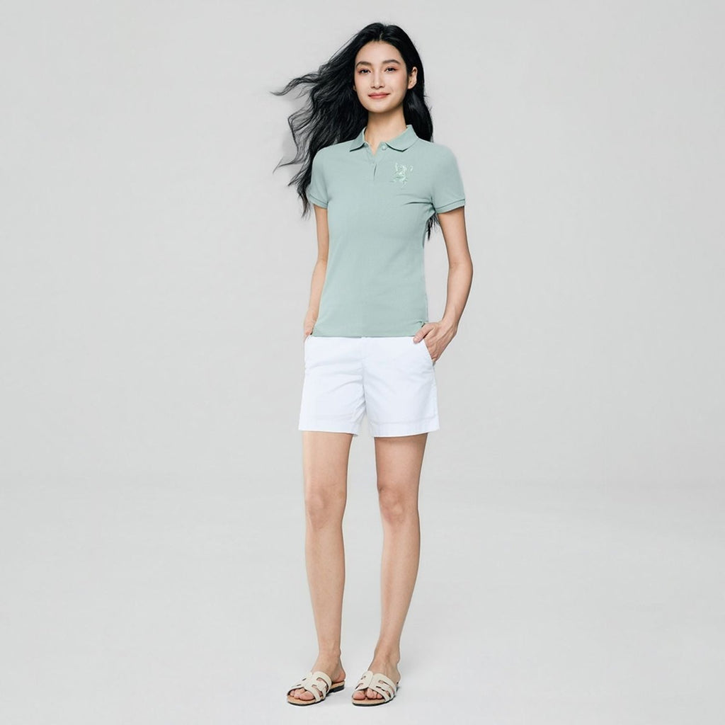 Giordano Women’s Slim Fit Embroidered 3D Lion Polo - Premium Polo