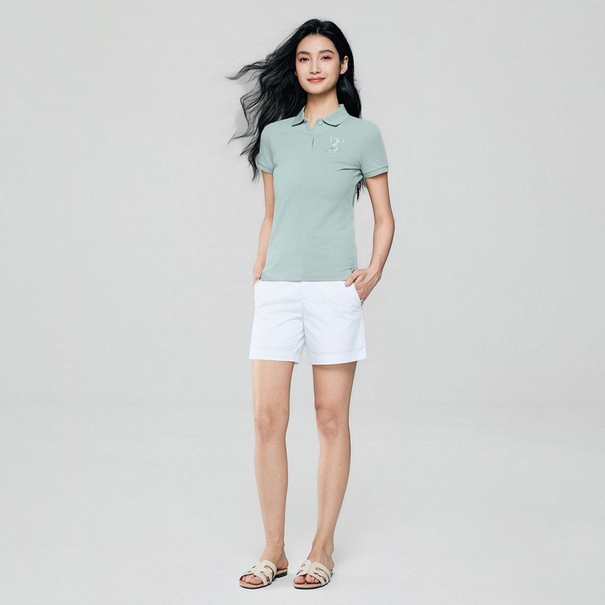 Giordano Women’s Slim Fit Embroidered 3D Lion Polo - Premium Polo